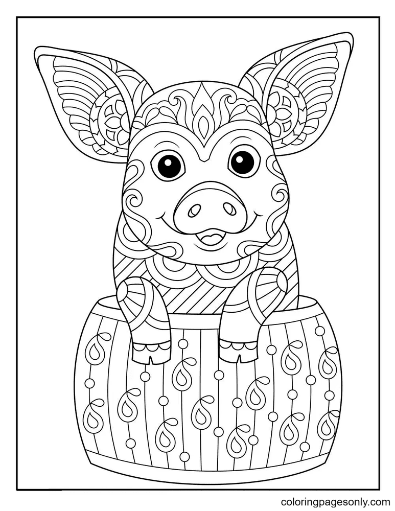 Cute Pigs Hard Coloring Pages - Hard Coloring Pages - Coloring Pages For  Kids And Adults
