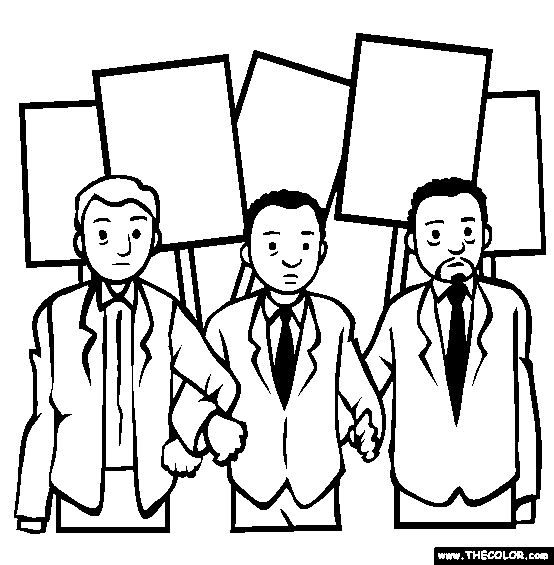 Civil Rights March Online Coloring Page