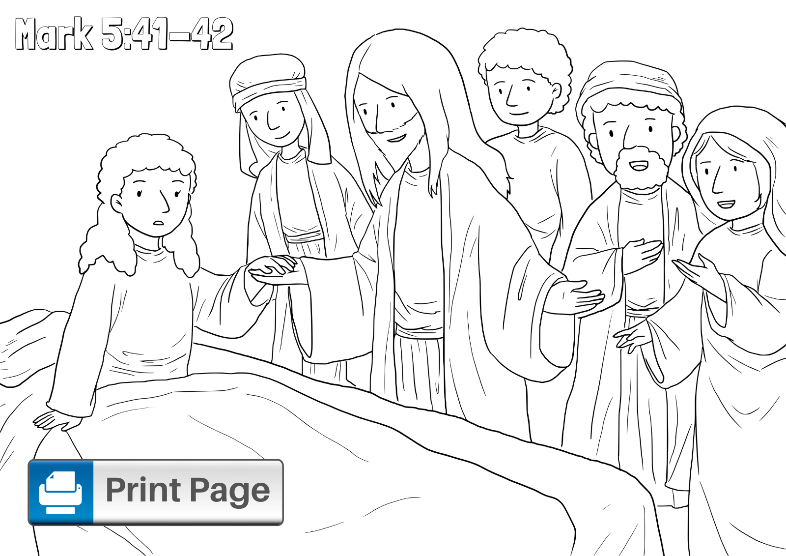 Free Jesus Heals Jairus' Daughter Coloring Pages (Printable PDFs) –  ConnectUS