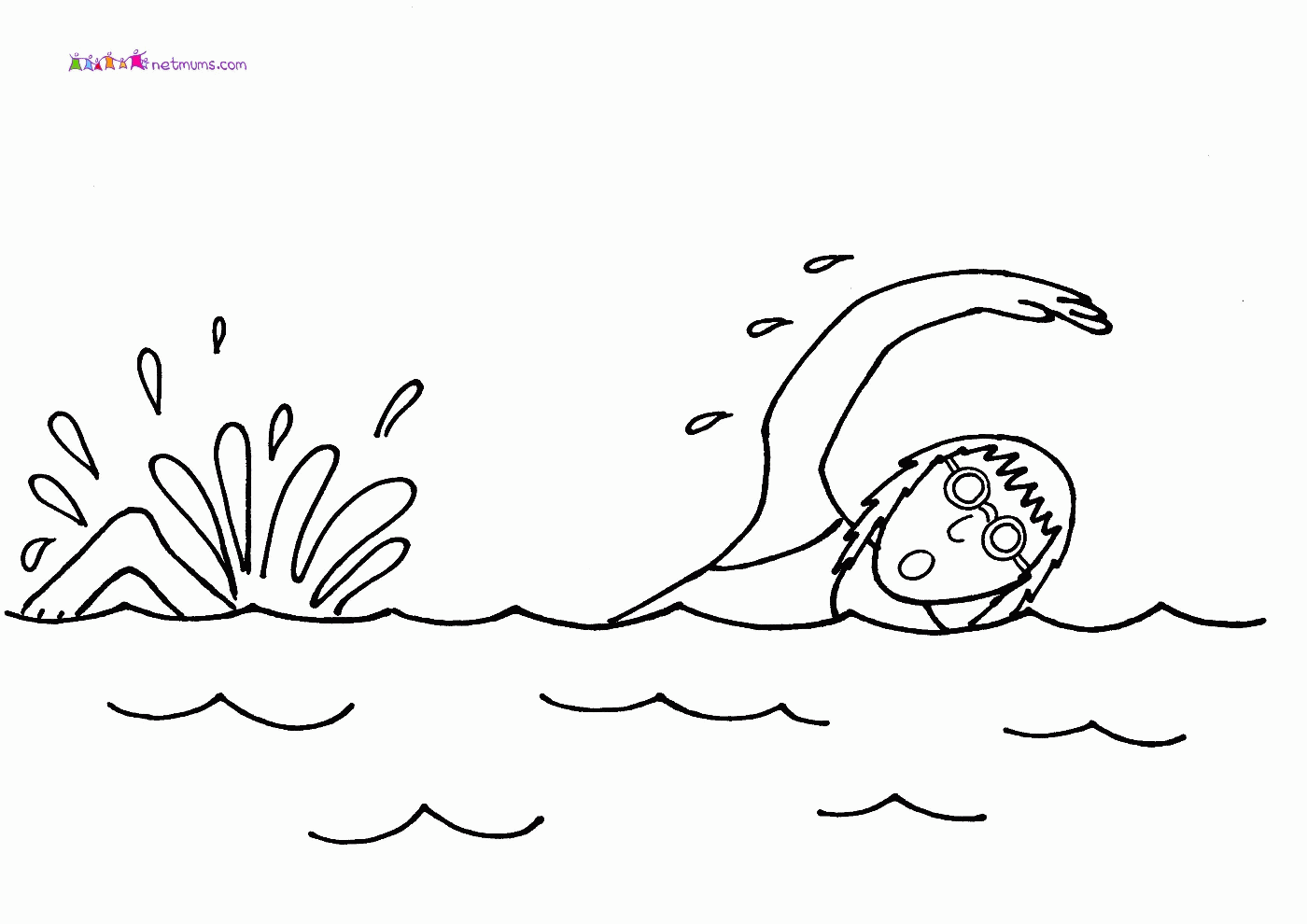 Girl Swimmer Coloring Page - Coloring Home