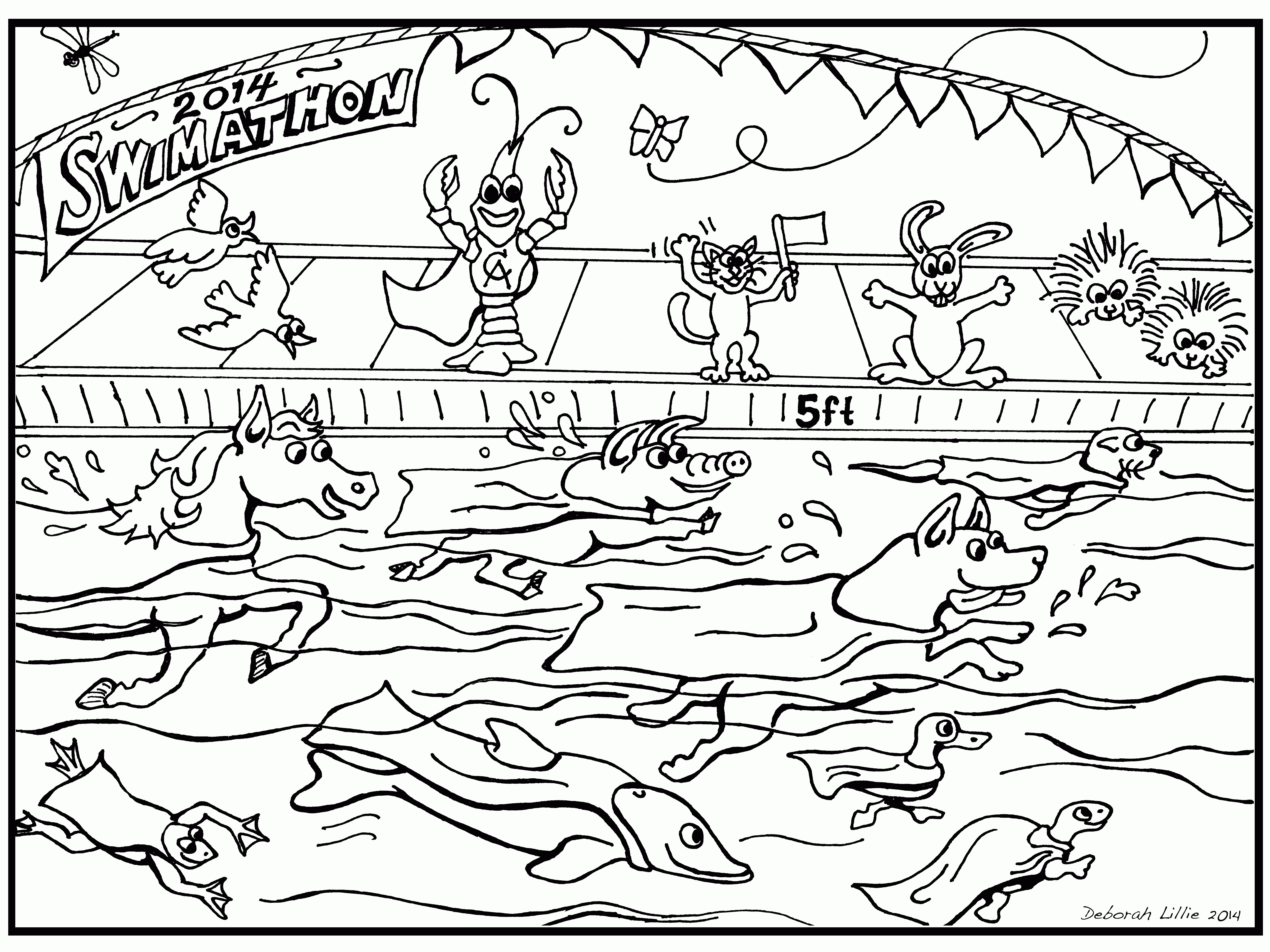 Swimming Pool - Coloring Pages For Kids And For Adults - Coloring Home