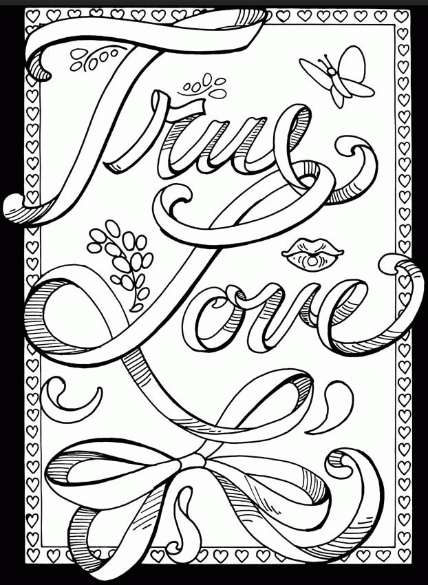 Free Coloring Pages For Adults Love - Coloring Home