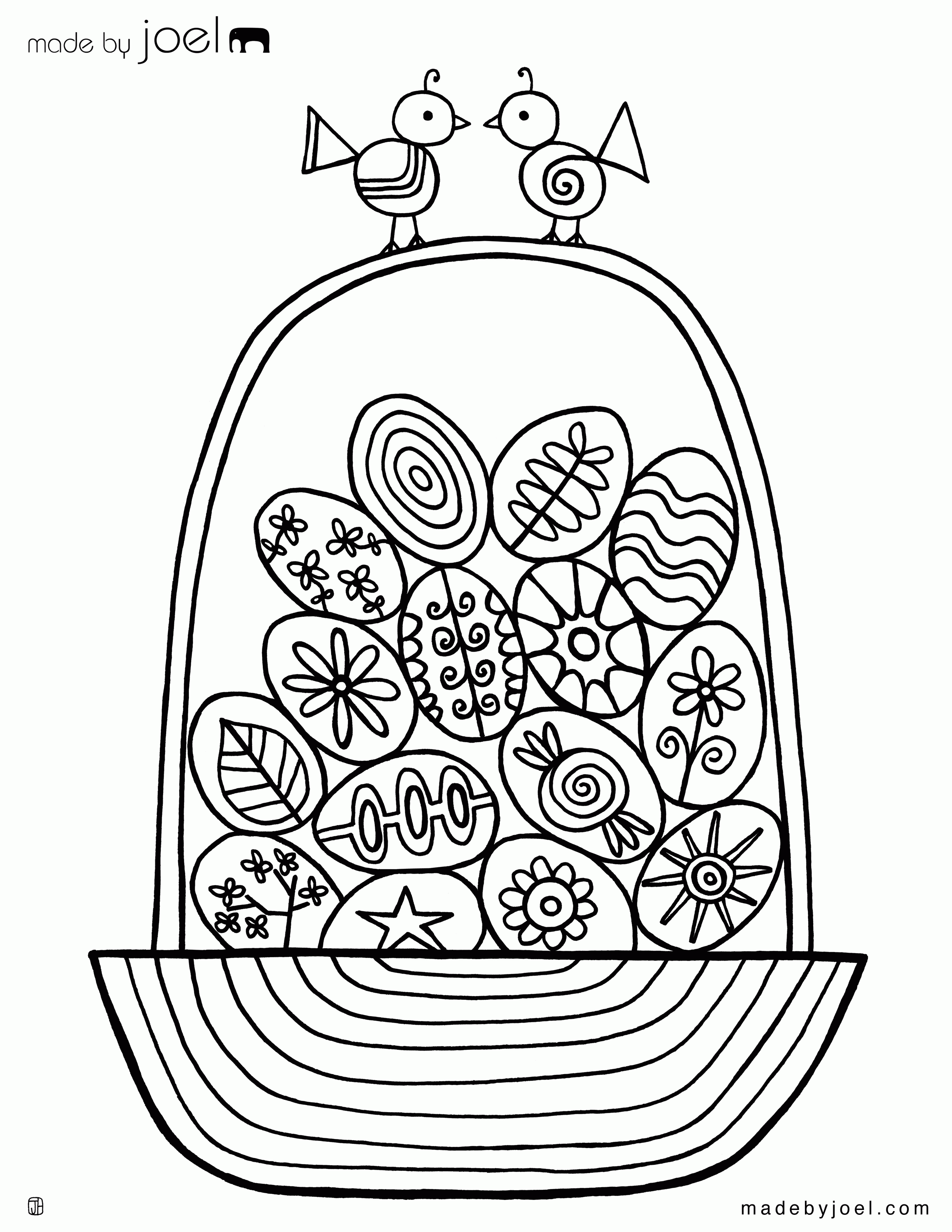 Download Easter Egg Basket Coloring Pages - Coloring Home