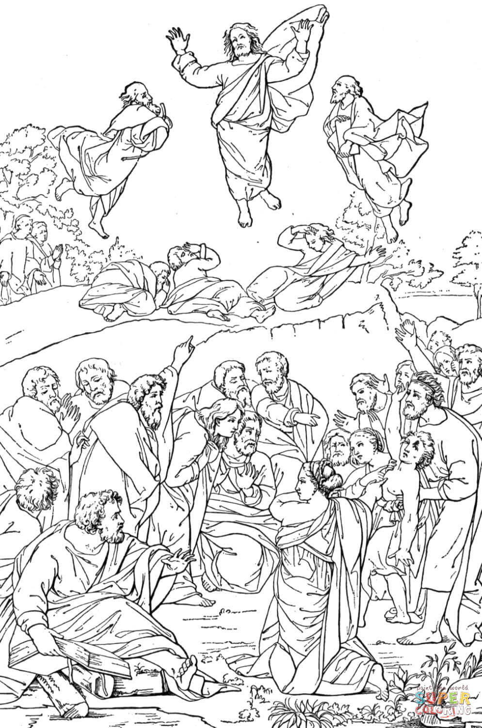 Transfiguration of Christ coloring page | Free Printable Coloring ...