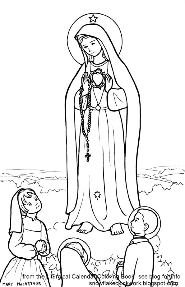 Mary Rosary Coloring Page - High Quality Coloring Pages
