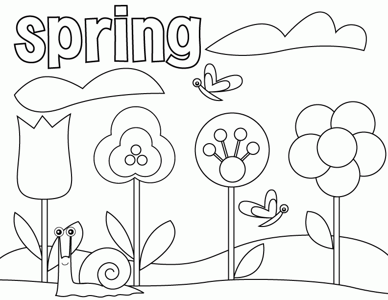 Printable Spring Coloring Pages Kindergarten - Coloring Home