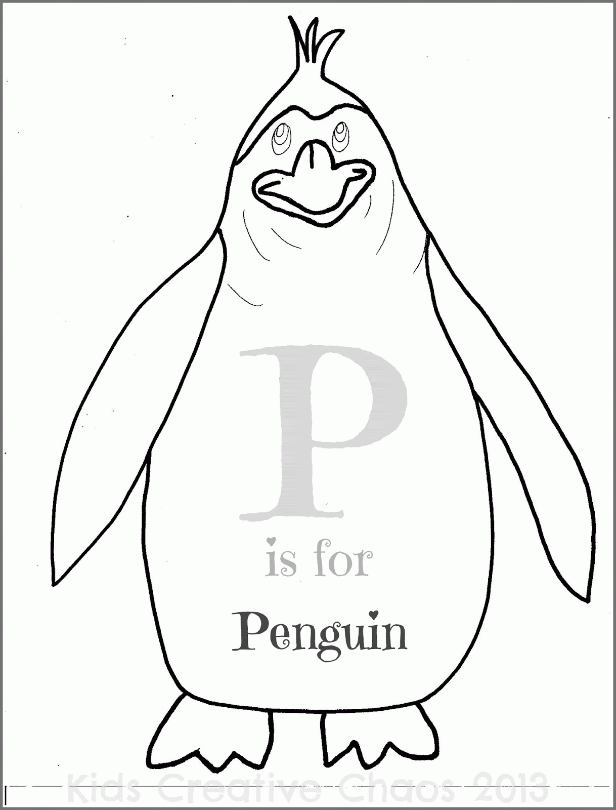 Kids Creative Chaos: Penguin Printable Coloring Pages Letter P ...