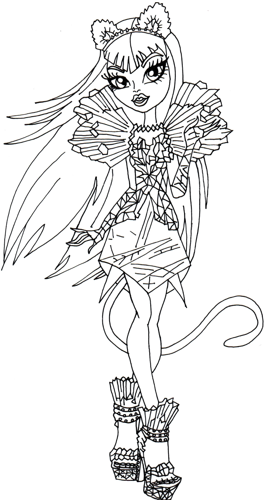Free Printable Monster High Coloring Pages: Catty Noir Boo York ...