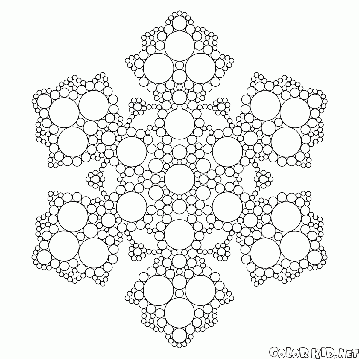 Snowflake Fractal Coloring Page