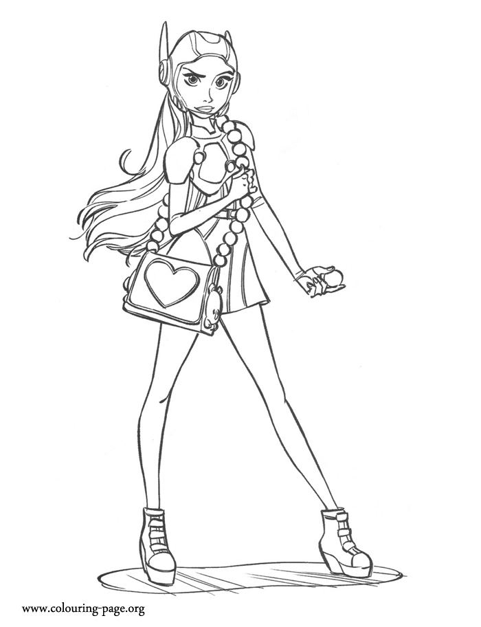 Big Hero 6 - Honey with her super purse coloring page