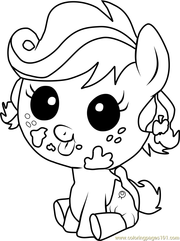 Applejack Infant Coloring Page - Free My Little Pony - Friendship Is Magic Coloring  Pages : ColoringPages101.com