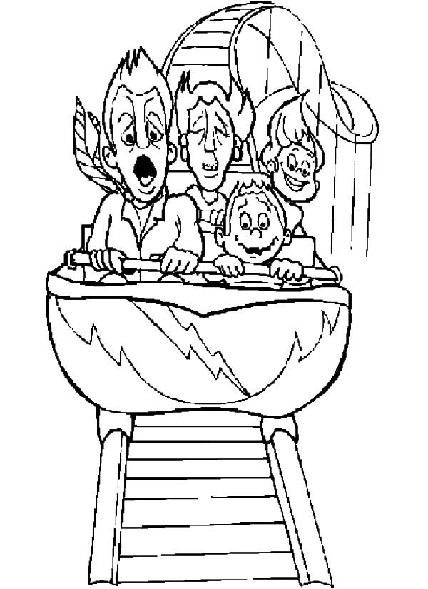 Carnival Screaming At Roller Coaster Coloring Pages : Best Place ...