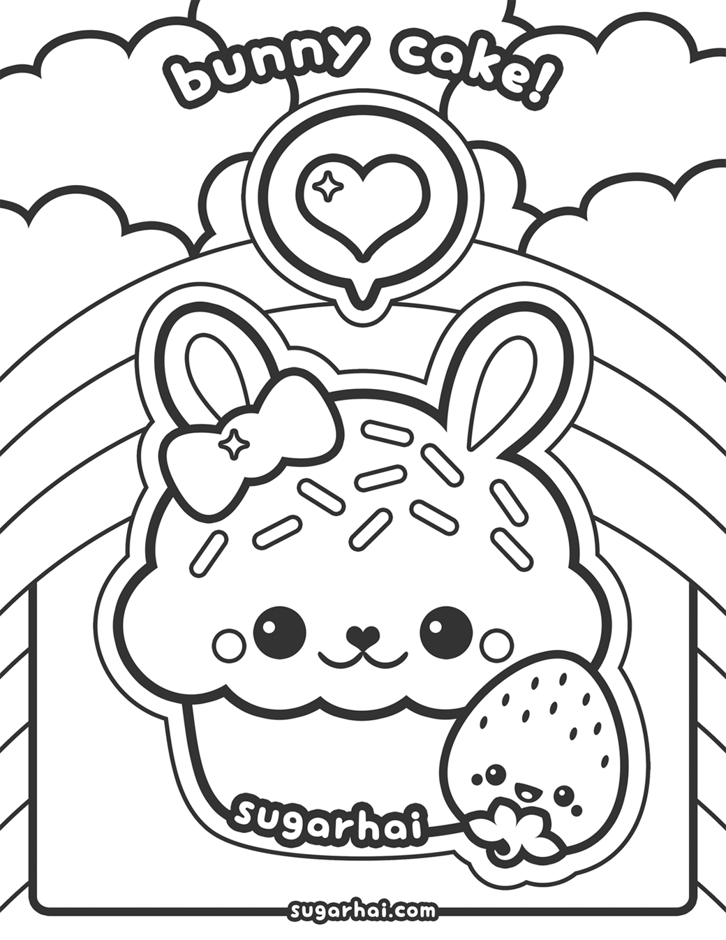 Cute Cupcakes - Coloring Pages for Kids and for Adults