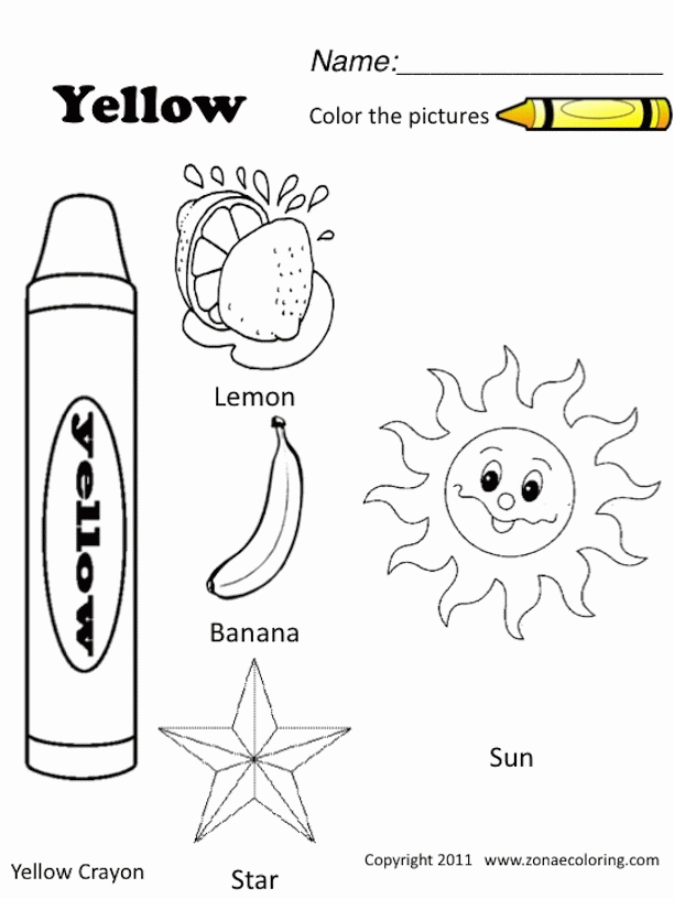 Yellow Coloring Pages Printable Coloring Home