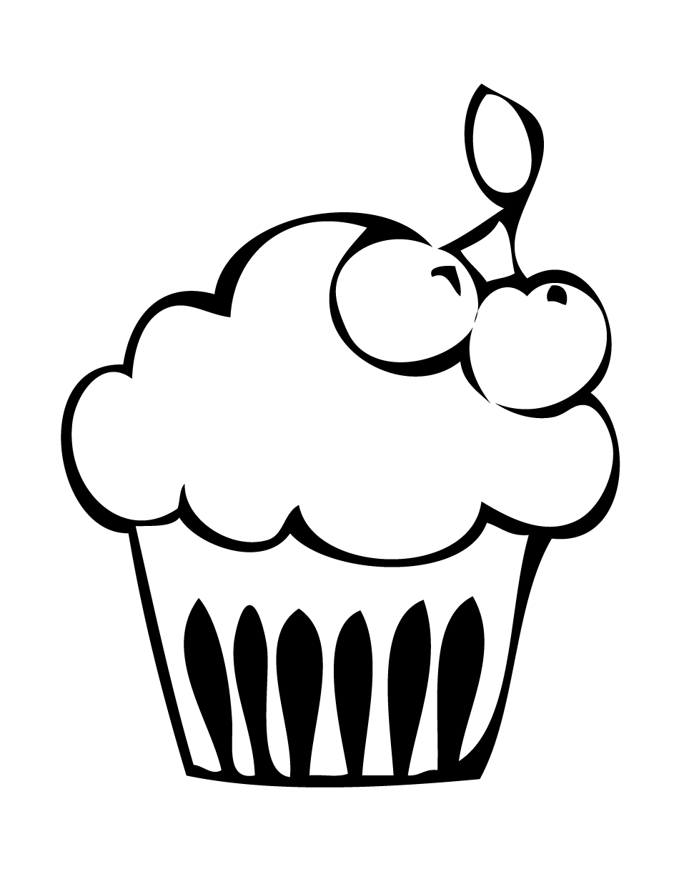 Muffin Coloring Page - Coloring Pages for Kids and for Adults