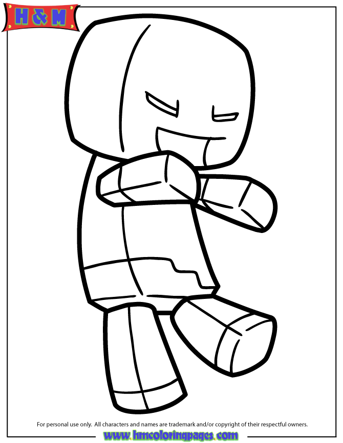 Roblox Zombie Coloring Page