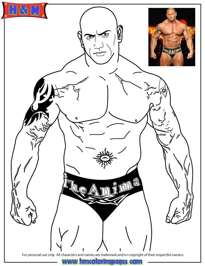 Free Printable WWE (Wrestling) Coloring Pages | H & M Coloring Pages