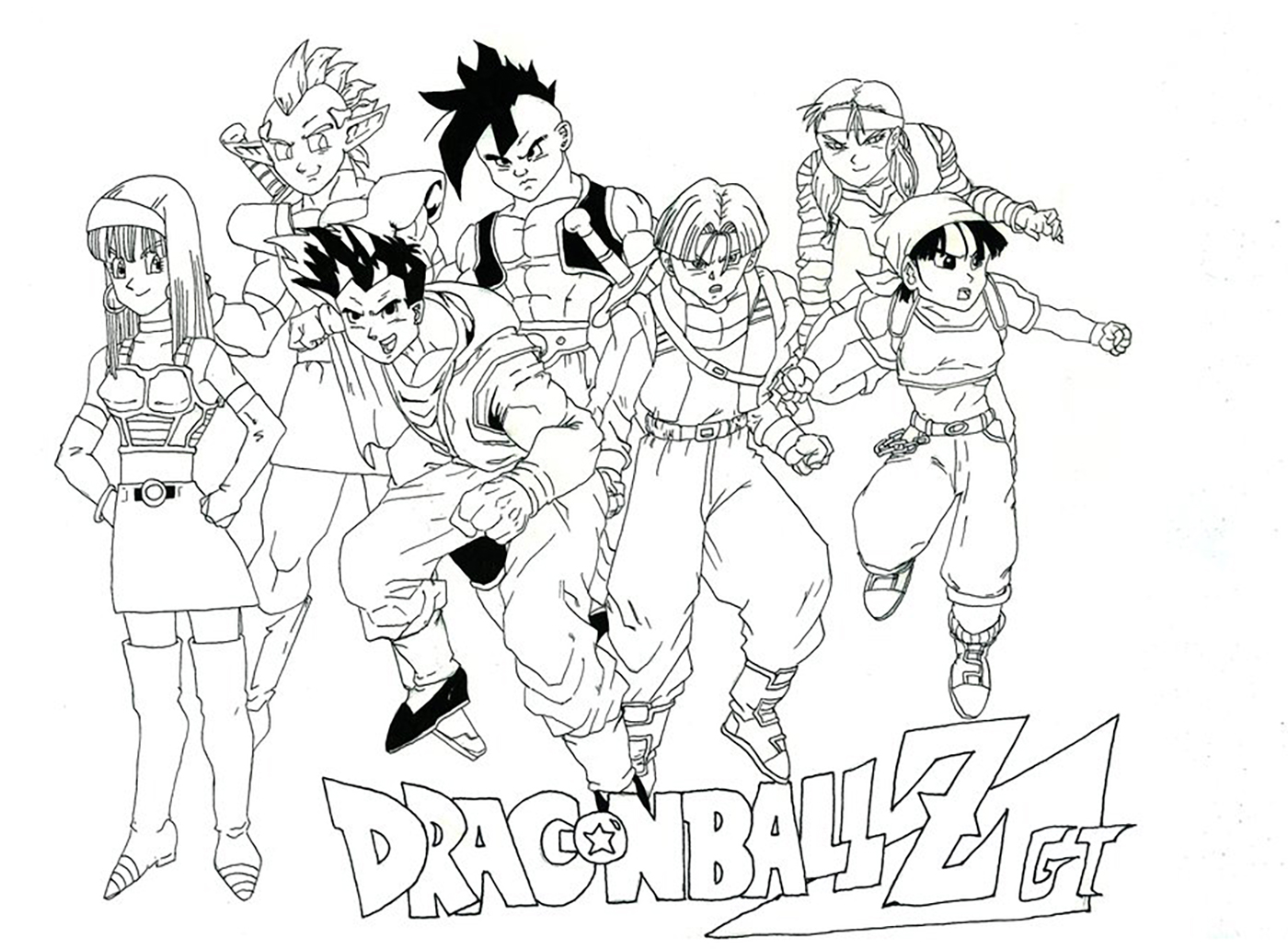 Oob Bulma Trunks Yamcha Videl and Warriors - Dragon Ball Z Kids Coloring  Pages
