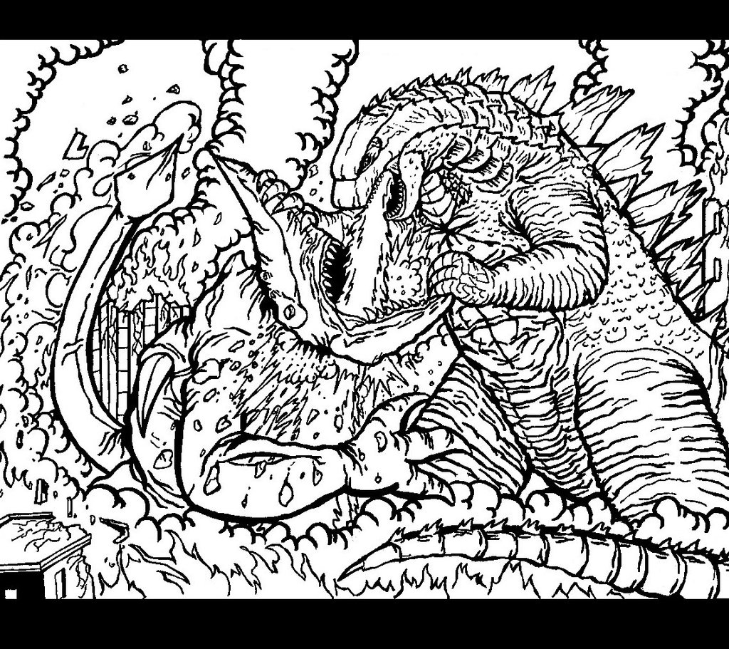 Godzilla Vs Destroyah Coloring Pages - Creative Hobby Place