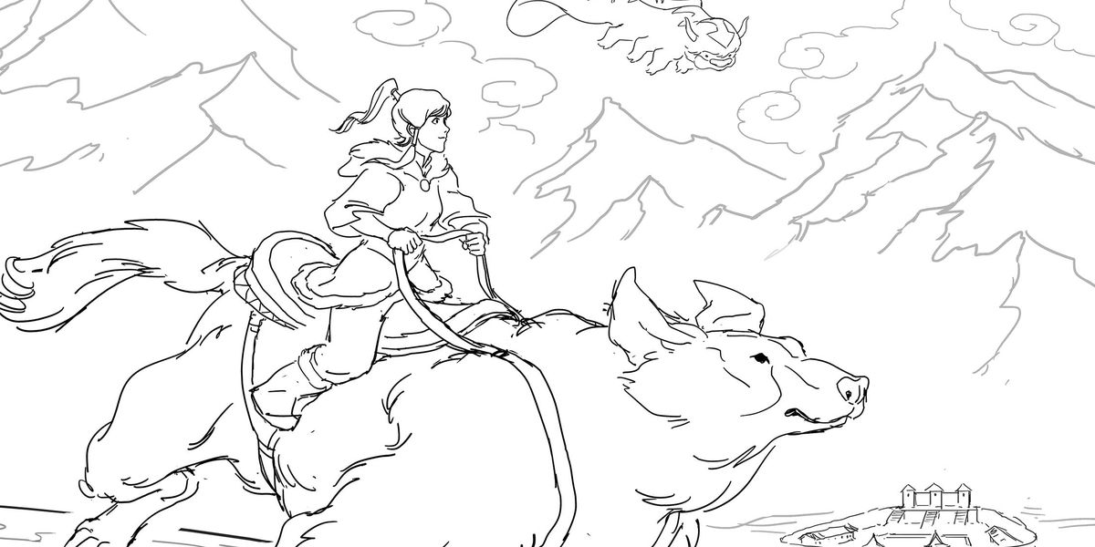 This is what a Legend of Korra adult coloring book looks like before it's  done - Polygon