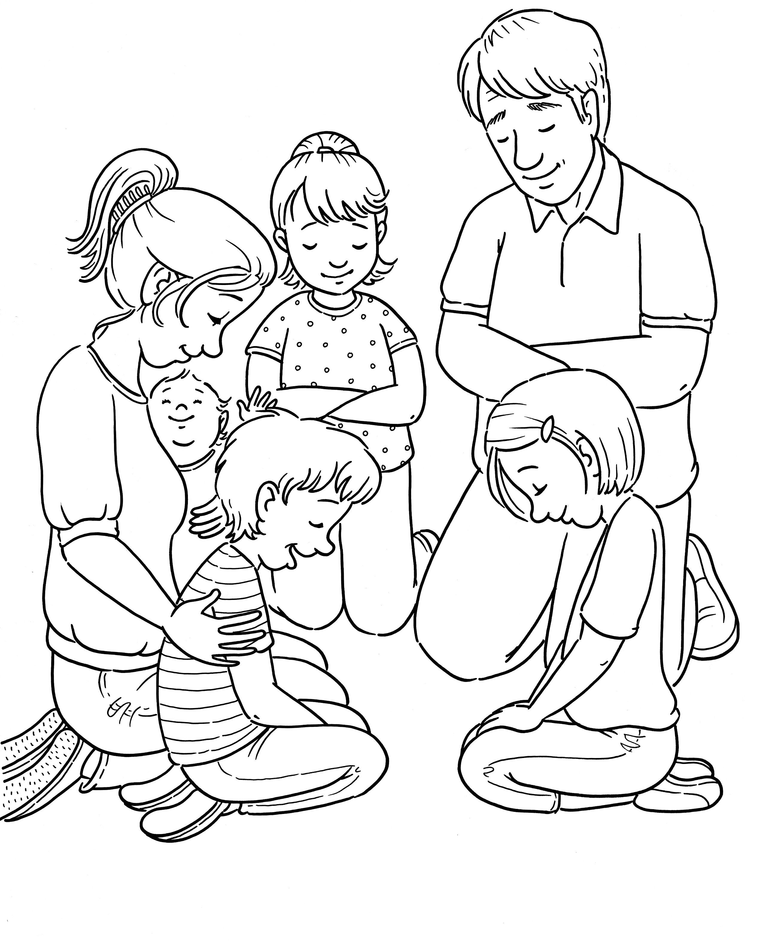 Boy And Girl Praying Coloring Page Lds | Coloring Pages Texture