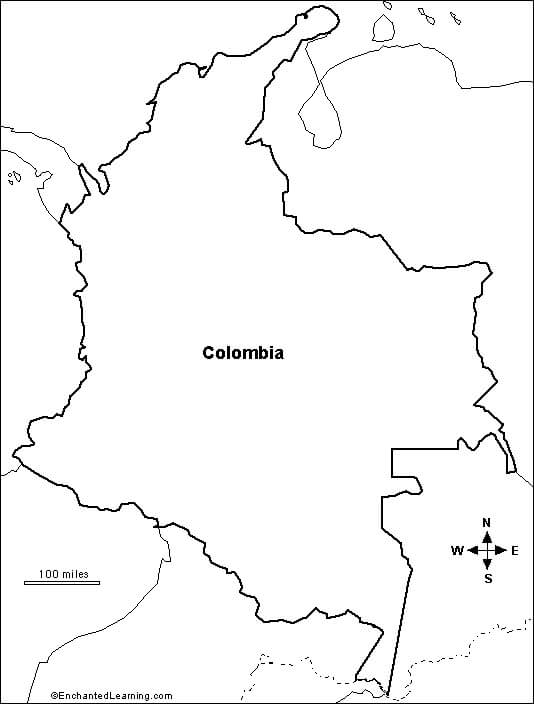 Colombia's Map Coloring Page - Free Printable Coloring Pages for Kids