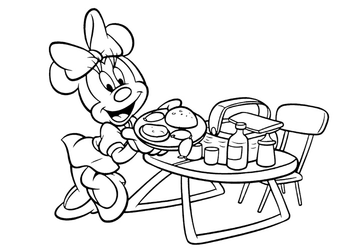 Minnie Mouse barbeque coloring pages – Coloring pages