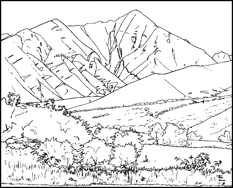 Mountain Coloring Pages For Kids Mountain Mountain Coloring ...