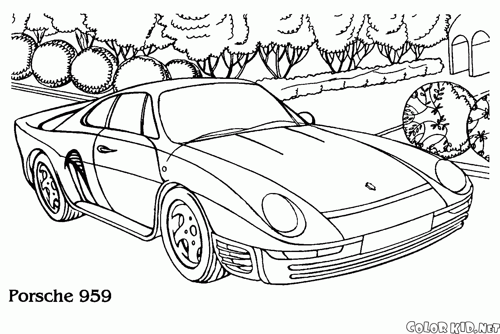 Coloring page - Porsche 959