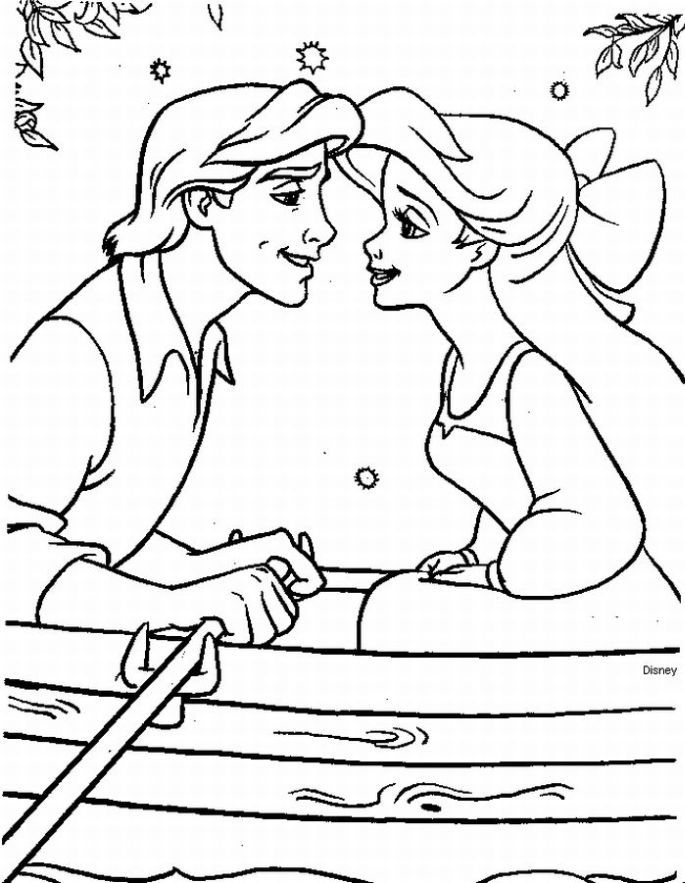 Ariel And Eric Coloring Pages Sketch Coloring Page