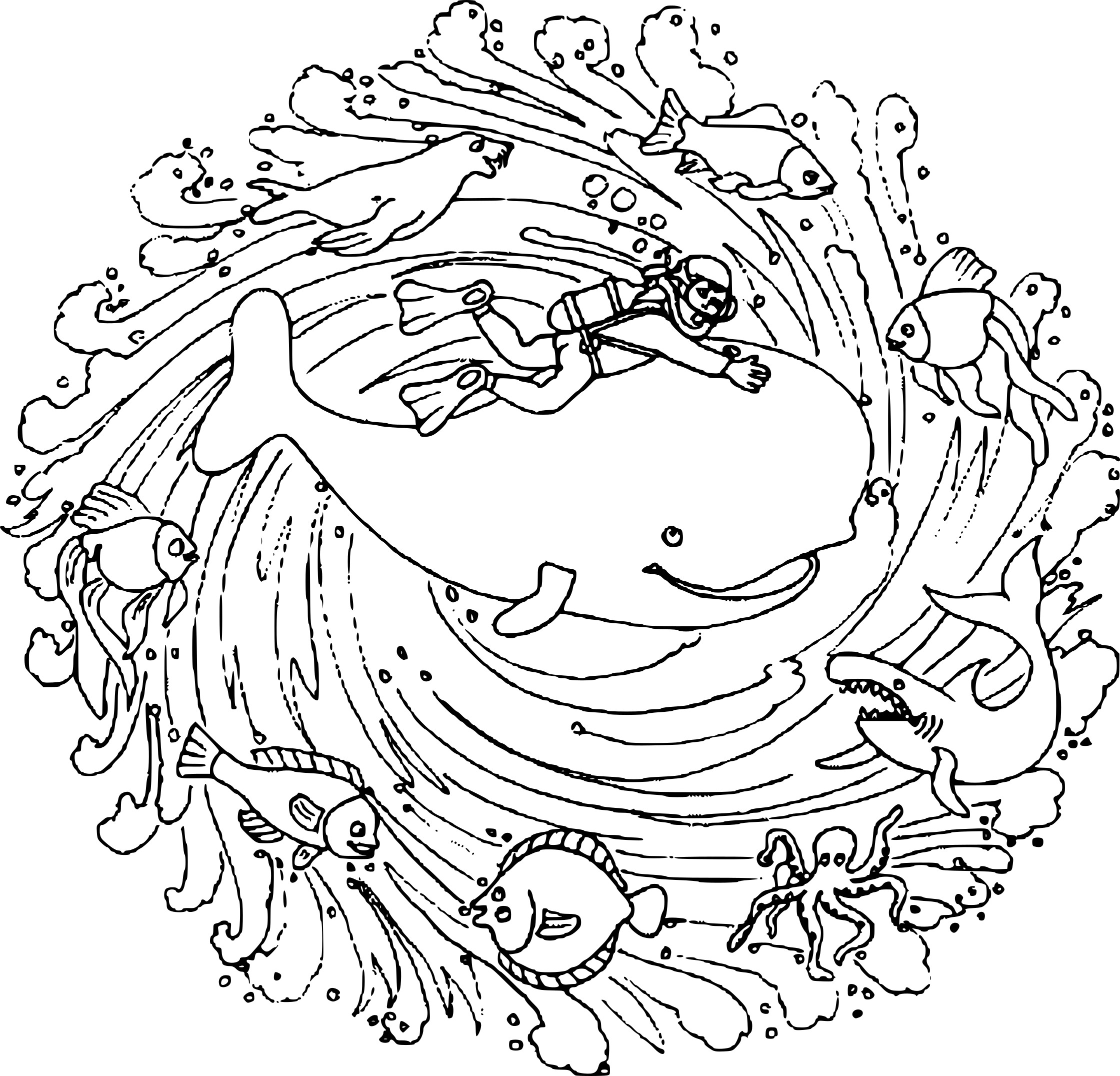 Mandala Marine Animals coloring page - free printable coloring pages on  coloori.com