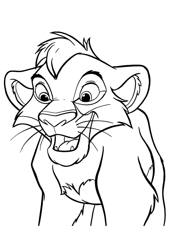 Lion King Coloring Pages Online Game : Simba with flowers Coloring ...