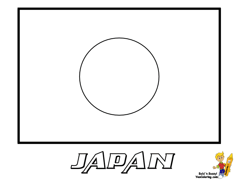 Japanese Flag Coloring Page For Kids Free Japan Printable Coloring