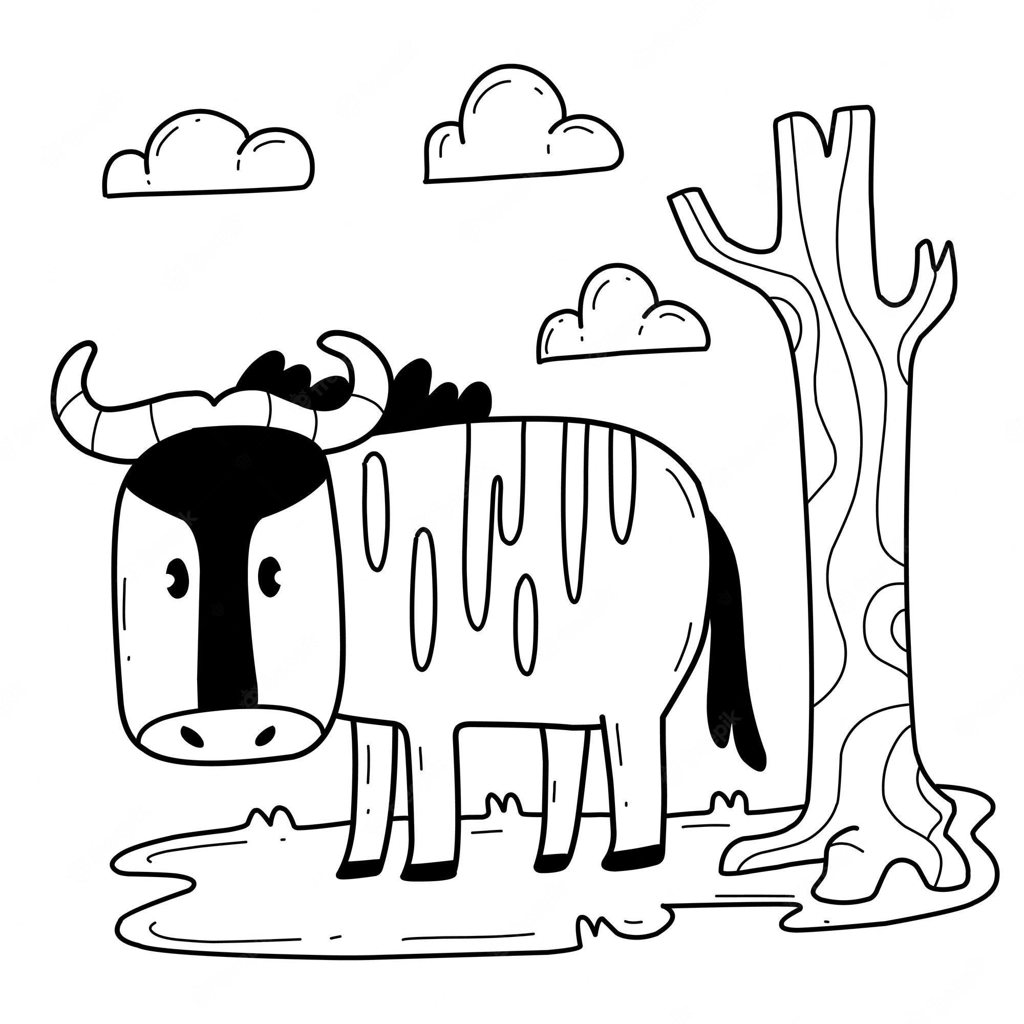 Premium Vector | Animals coloring book alphabet isolated on white  background vector cartoon wildebeest