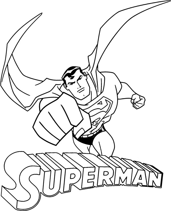 Easy Superman coloring pages for boys