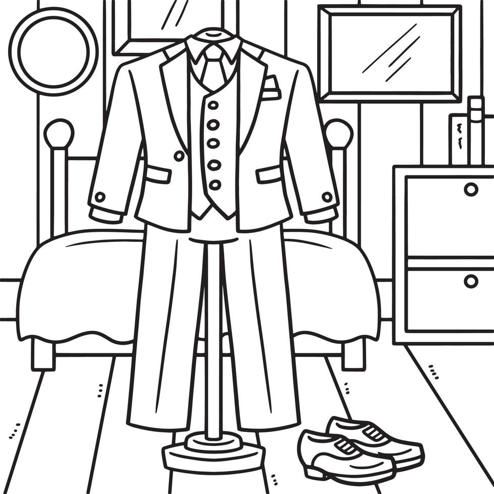Wedding Groom Suit Coloring Page for Kids 11770383 Vector Art at Vecteezy