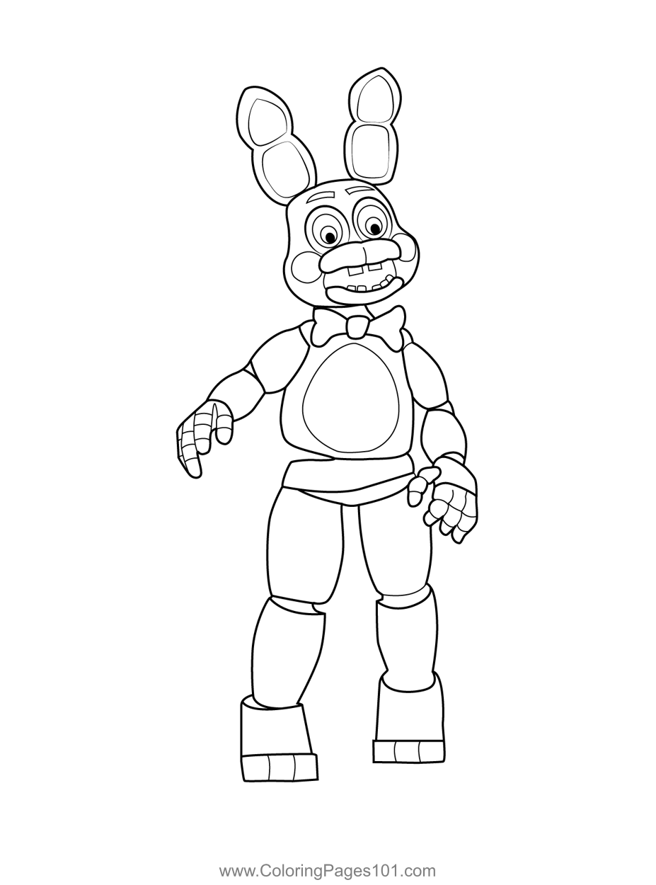 Toy Bonnie FNAF Coloring Page for Kids - Free Five Nights at Freddy's  Printable Coloring Pages Online for Kids - ColoringPages101.com | Coloring  Pages for Kids