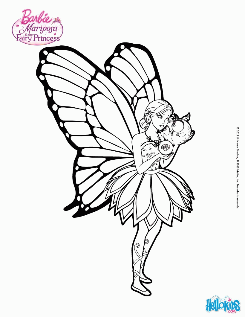 BARBIE MARIPOSA coloring pages - Mariposa feels alone