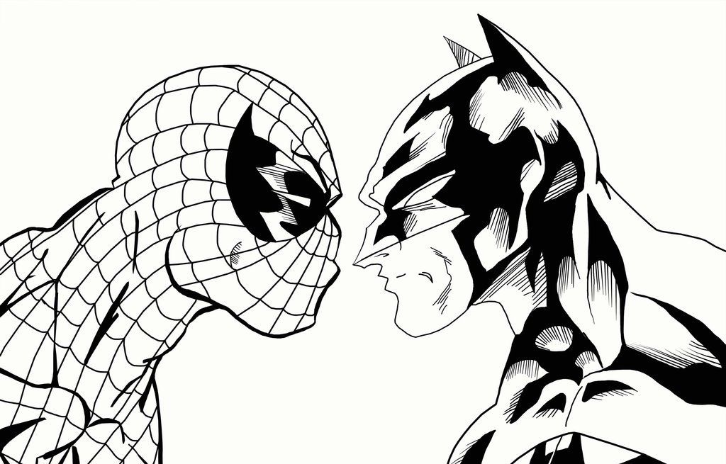 Coloring Pages Spiderman And Batman | Cartoon Coloring Pages Of ... -  Coloring Home