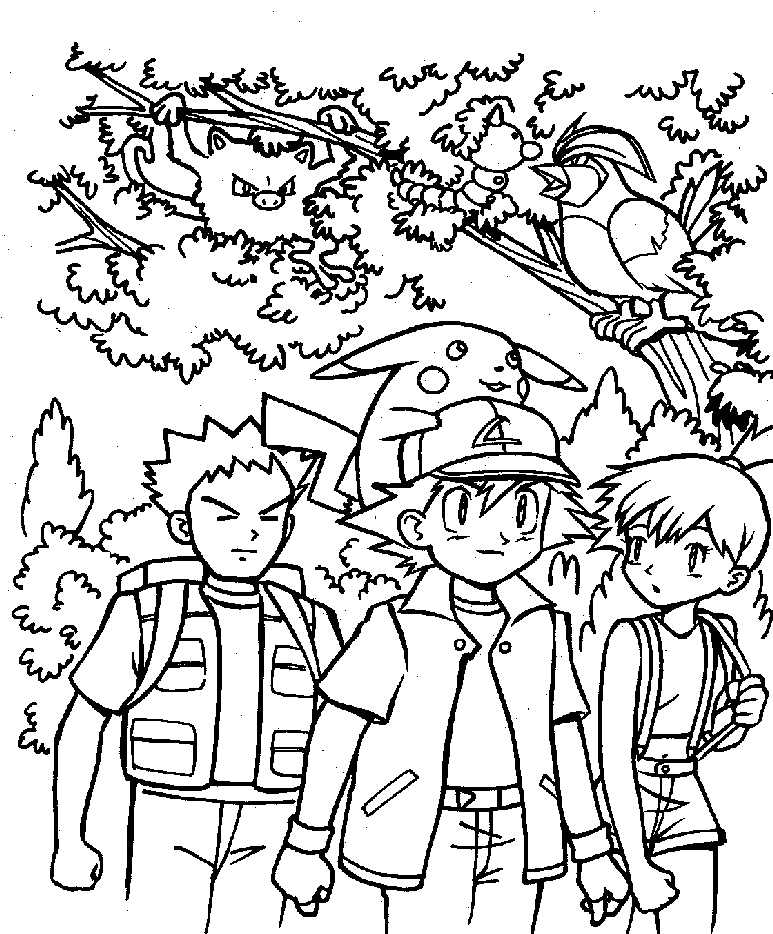 Whole Group Pokemon Coloring Pages