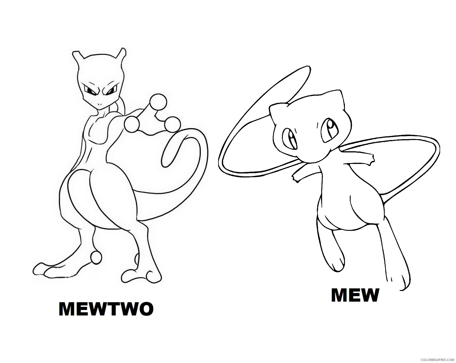 Legendary Pokemon Coloring Pages Mewtwo And Mew Coloring4free Com_ Free  Printable Solgaleo – Slavyanka