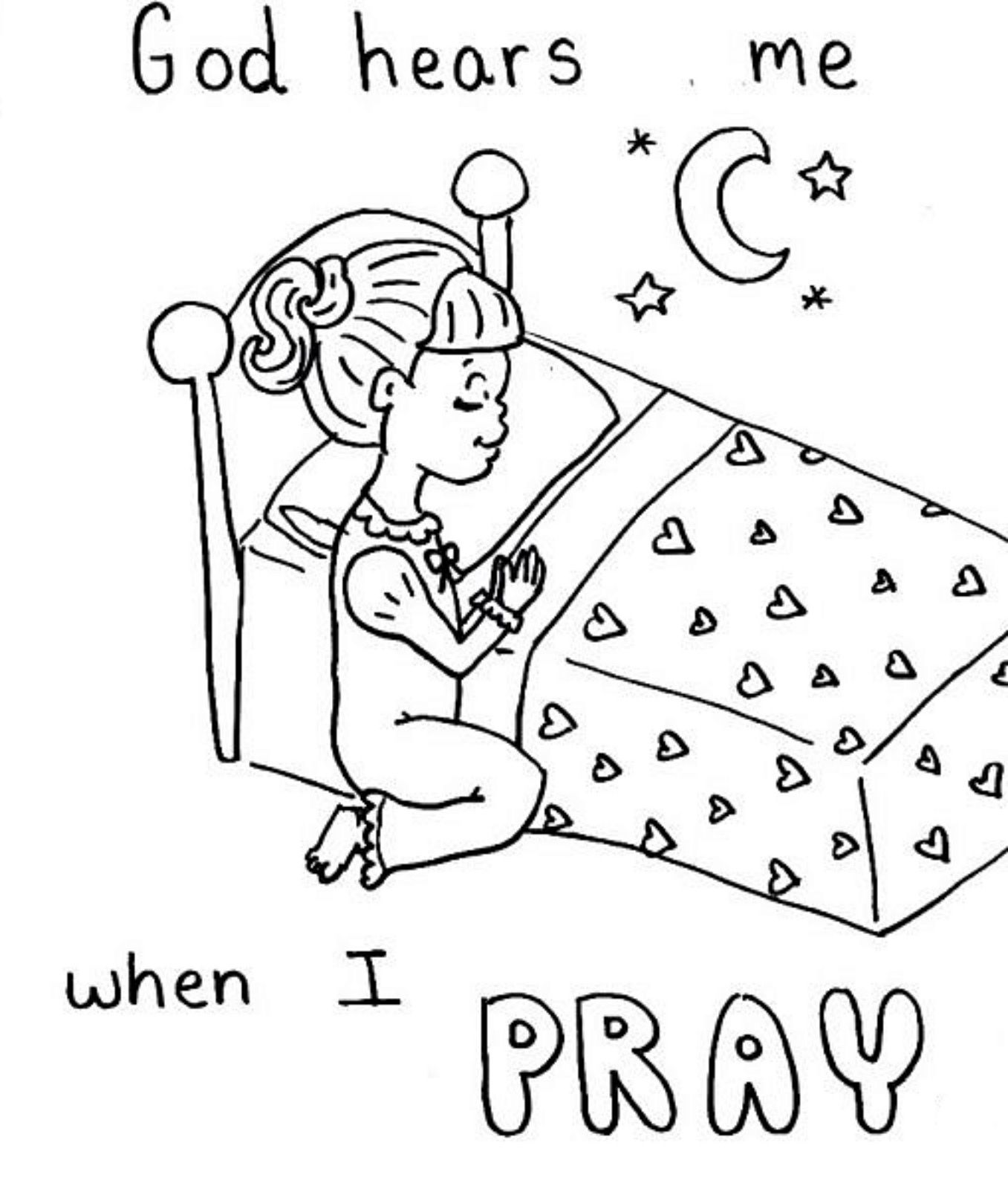 Pray Coloring Sheet   Sunday School Coloring Pages, Preschool ...