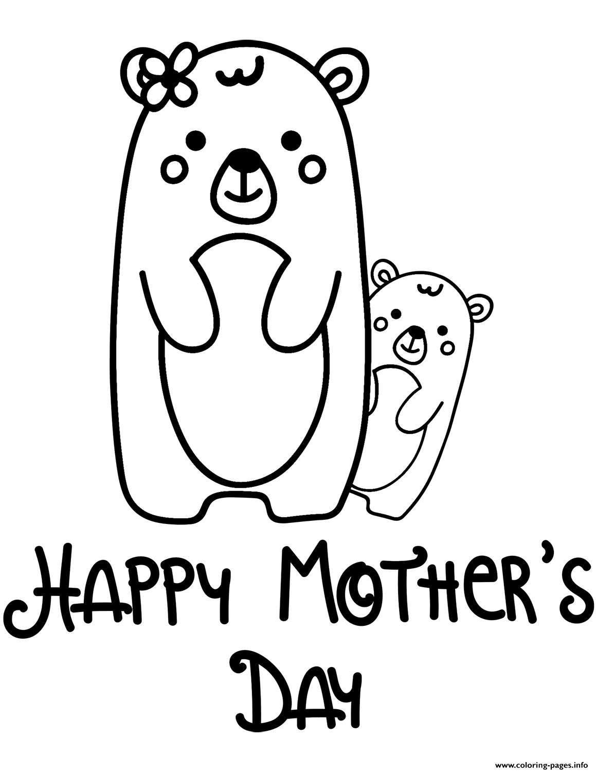 Happy Mothers Day For Kids Coloring Pages Printable
