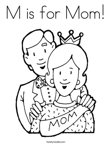 M is for Mom Coloring Page - Twisty Noodle