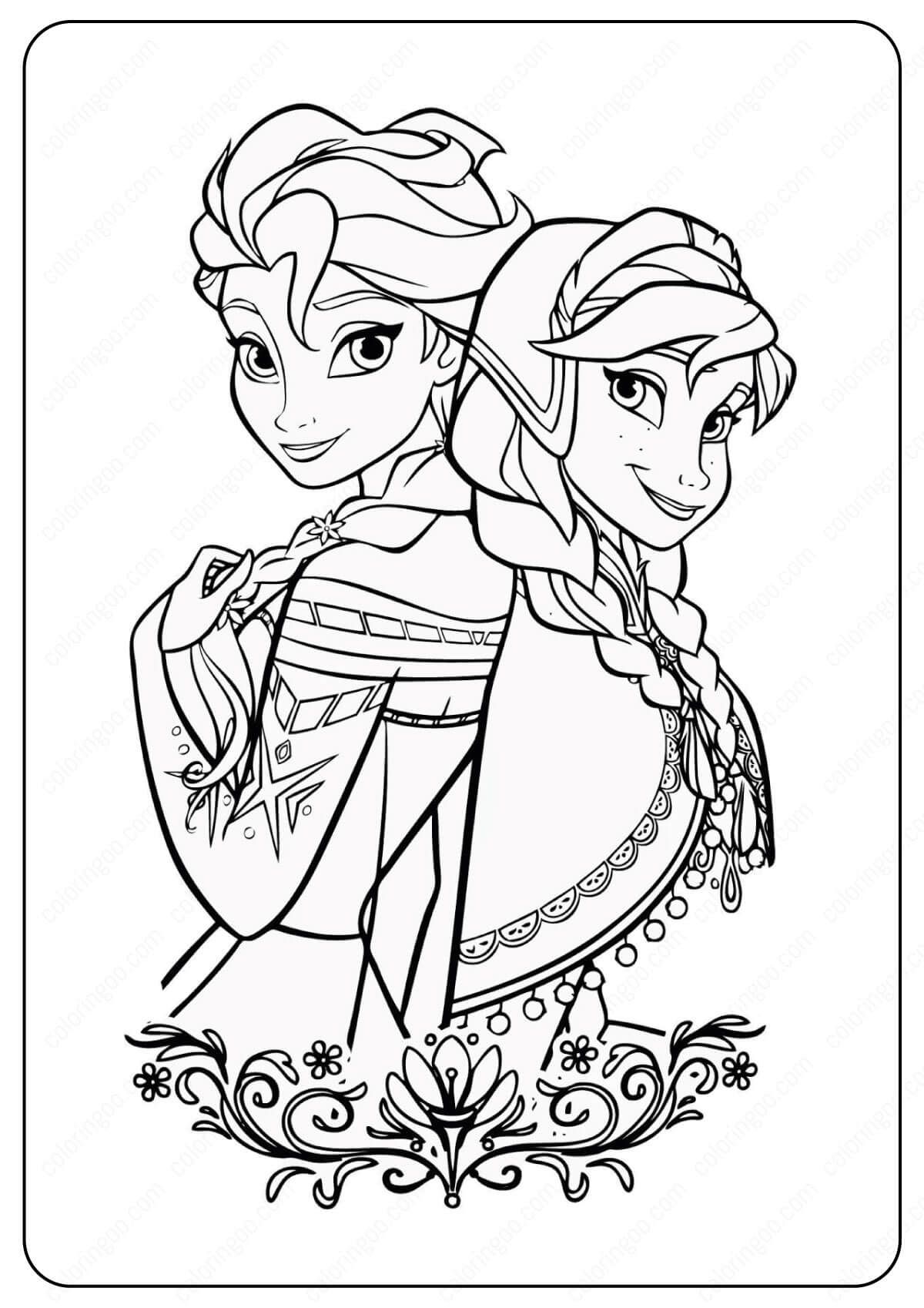 Print Frozen Coloring Pages Dengan Gambar Warna Sketsa Free Printable Queen  Elsa Page Tures Color To Colouring Images Anna Disney — oguchionyewu