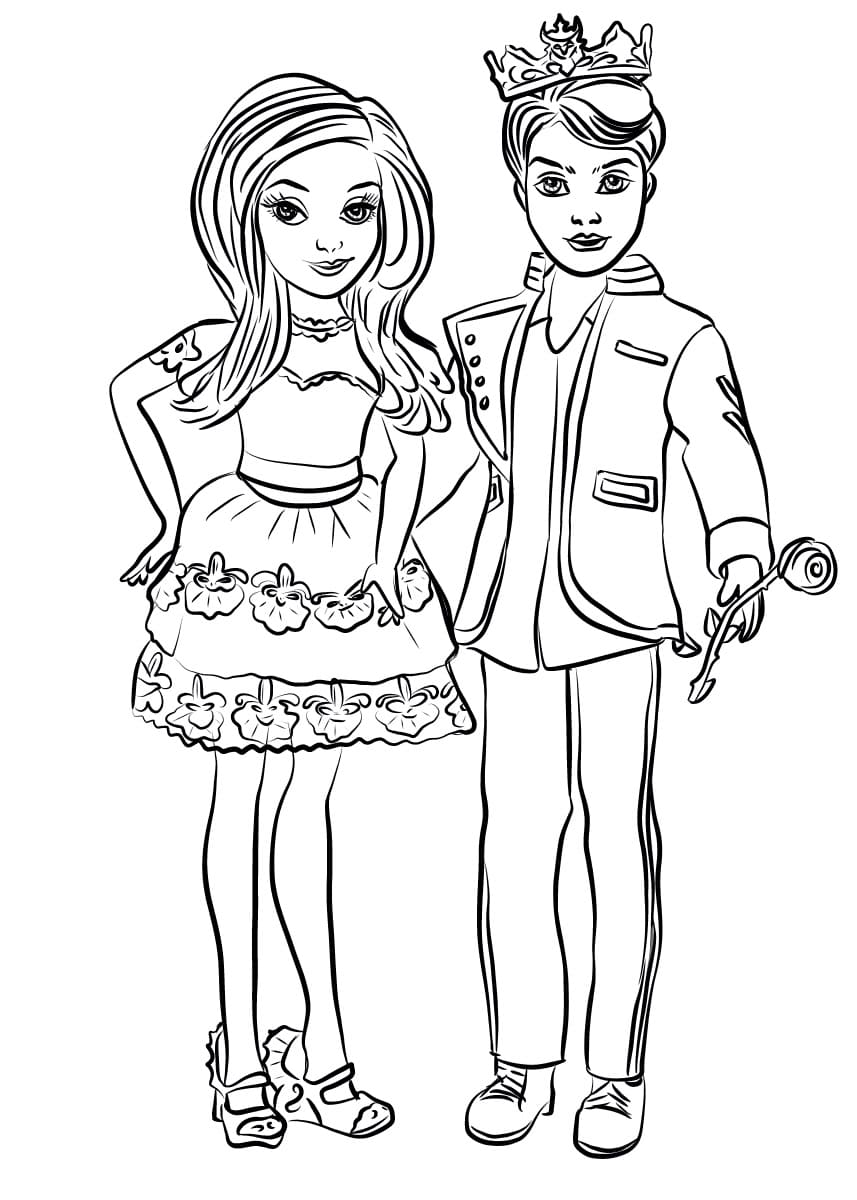 Coloring Page Descendants. Disney Characters Print For Free Coloring Home