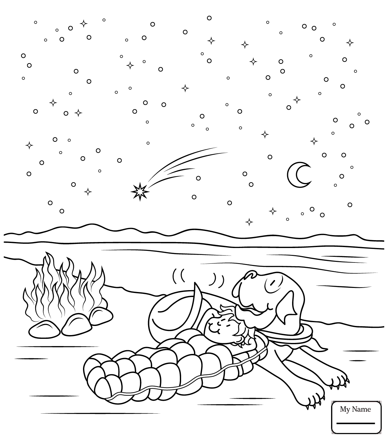 Night Sky Coloring Pages - Coloring Home