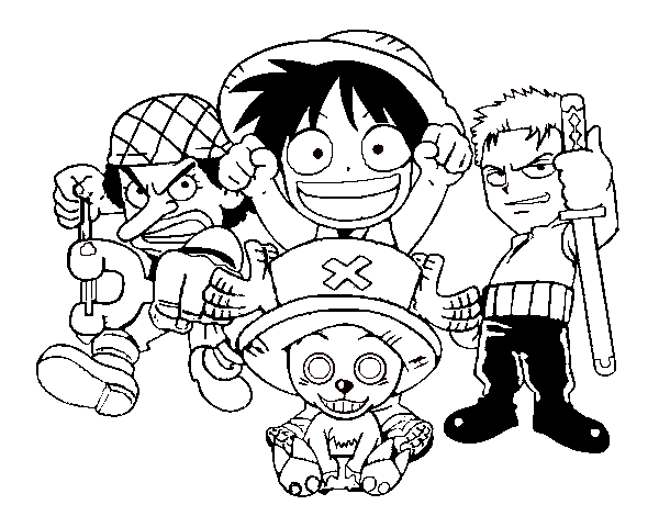 One Piece characters coloring page - Coloringcrew.com