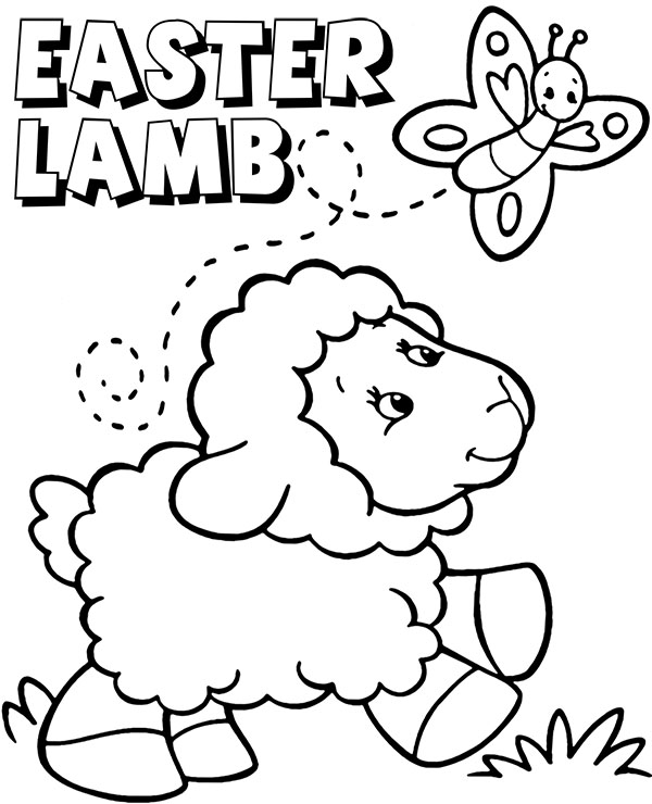 High-quality Easter lamb coloring page to print for free