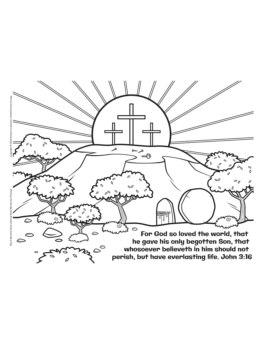 John 3:16 Coloring (Kids Coloring Activity) | Kids Answers